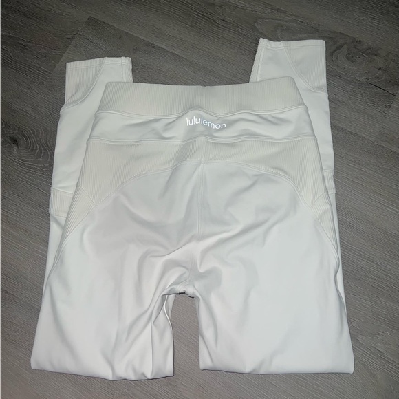 lululemon athletica Pants - lululemon limited edition white ribbed leggings